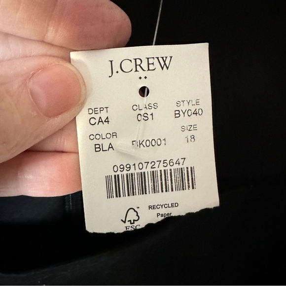 J Crew Factory Black Square Neck Sheath Size 18 BY040 NWT Spring‎ 24 Office Work - Picture 4 of 12